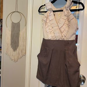 Francescas two tone dress, pink top, size small